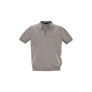 FAY Men's Short Sleeve Knit Polo Shirt Men GREY T-Shirts